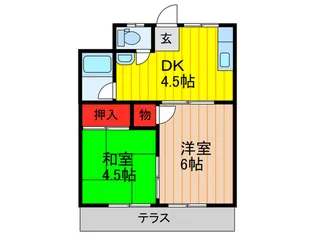 ハイツ峰 東棟【1階】の間取り