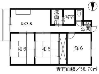 鶴江ハイツ【3階】の間取り