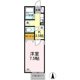 クレール竹原【2階】の間取り