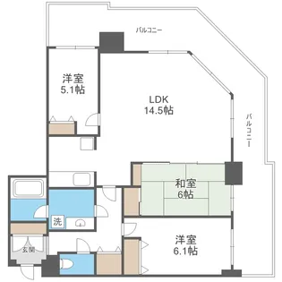 ライオンズマンション札幌スカイタワー【4階】の間取り