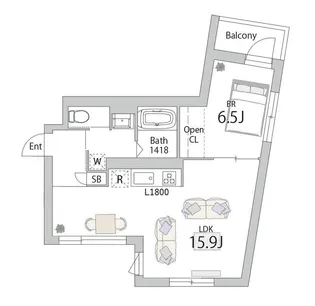 GranDuo下北沢14【2階】の間取り