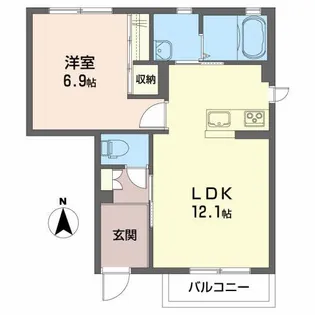 エルウイング城南【1階】の間取り