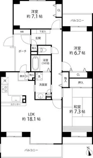 T’s garden西寺尾 A棟【2階】の間取り