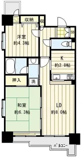 デュー四つ木【3階】の間取り