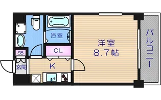 ディナスティ堺筋本町【8階】の間取り