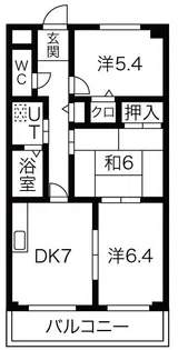 レイクアベニュー白鳥【1階】の間取り
