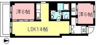ツインヒルズB【3階】の間取り