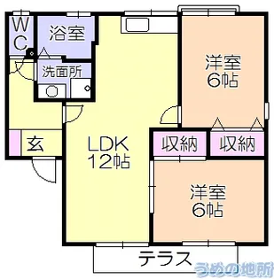ハイフラワーコーポB【1階】の間取り