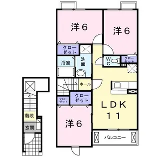 ブルークリアネスA【2階】の間取り