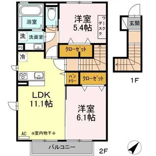 ターナ木曽西B棟【2階】の間取り