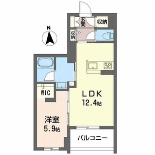 コンフォーザ虎丸【1階】の間取り