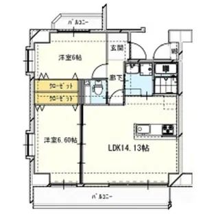 ルリーフ江坂【2階】の間取り