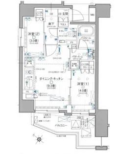デュオステージ横濱桜木町【4階】の間取り