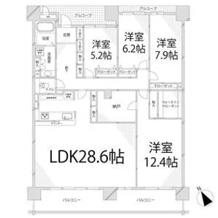 キャッスルコート東雲【9階】の間取り