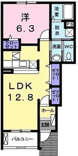 カーサ・セレッソA【1階】の間取り