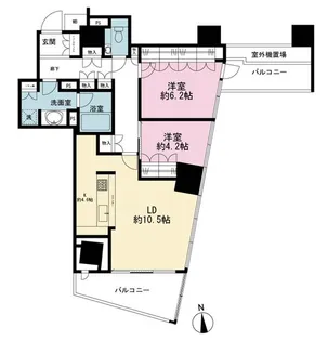 ザ・パークハウス西麻布レジデンス【7階】の間取り