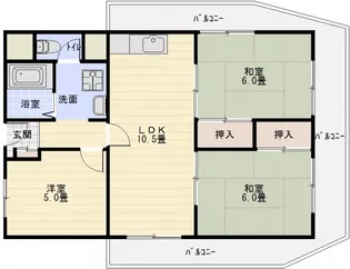 有宏ハイツ【2階】の間取り