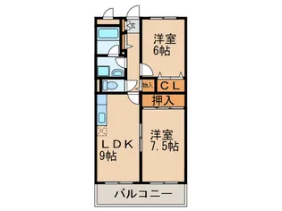 ハイ・アルブル迎田【3階】の間取り