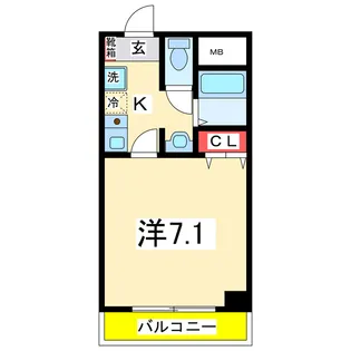 グランディール壱番館【6階】の間取り