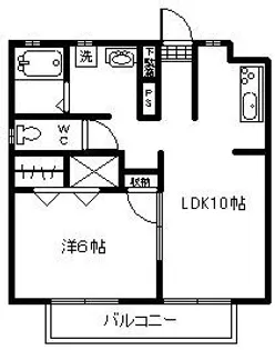 プチメゾン若葉I【1階】の間取り