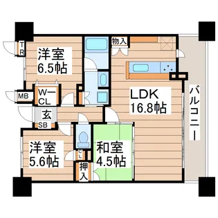 プレミスト泉中央駅前【9階】の間取り