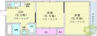 ハイネ國分【3階】の間取り