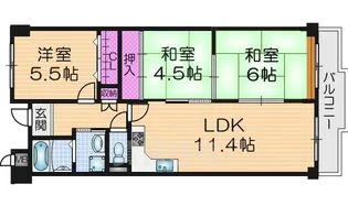 サンマンション南野【4階】の間取り