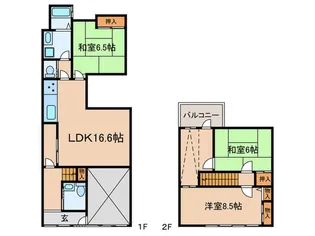京都府京都市下京区平野町【一戸建】の間取り