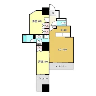 セントラルレジデンス高知中央公園【10階】の間取り