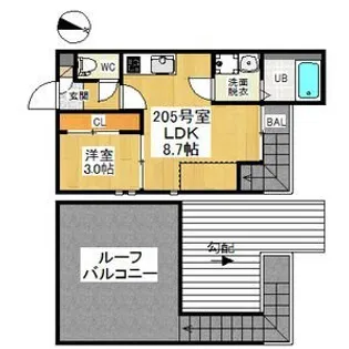 1LDKの間取り画像