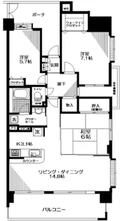 日神パレステージ吹上【4階】の間取り