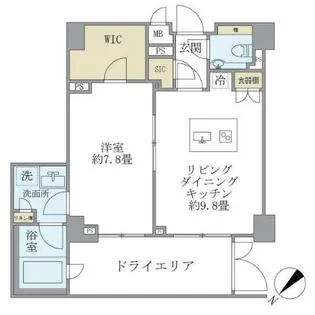 コスモリード恵比寿【1階】の間取り