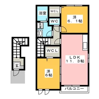 プラシード II【2階】の間取り
