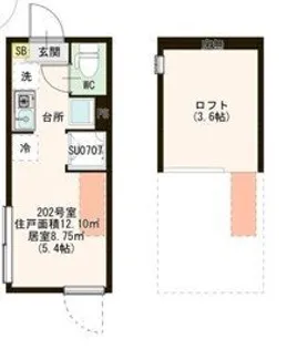 Amen Corner堀切 アーメンコーナー【2階】の間取り