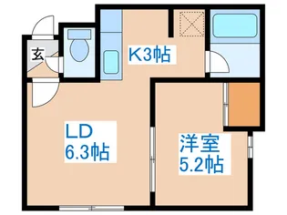 プライムハウス琴似【2階】の間取り