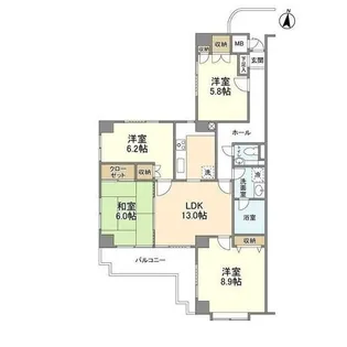 パークサイド碑文谷【2階】の間取り