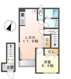 神奈川県横浜市青葉区田奈町【アパート】の間取り