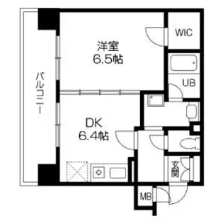1DKの間取り画像
