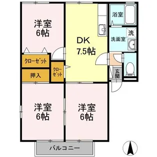 サンヴェール A棟【2階】の間取り