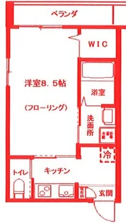 ウィスティリアWest【3階】の間取り