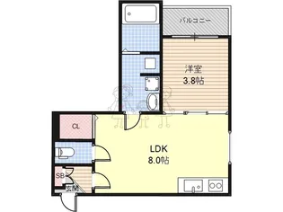 1LDKの間取り画像