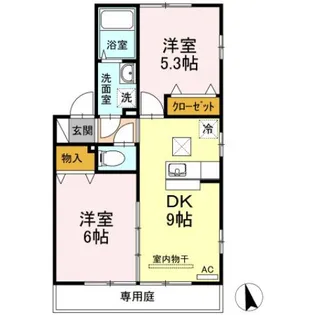 アドミラブールA棟【1階】の間取り