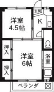 クラウンズマンション天川大島(洋室)【1階】の間取り