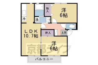 ファミール州見A・B・C・D棟【2階】の間取り