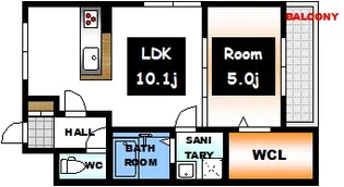 リノリノアパートメント舟入南【2階】の間取り