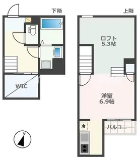 熊本県熊本市中央区萩原町【アパート】の間取り