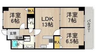 大阪府大阪市旭区生江1【マンション】の間取り