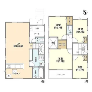 千葉県千葉市若葉区千城台西1【一戸建】の間取り