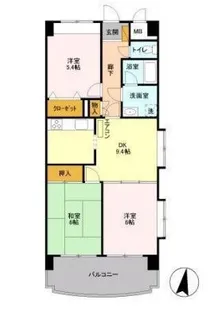 エーヴィゲス市川【6階】の間取り