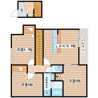 リバーサイド三樹7号館【2階】の間取り